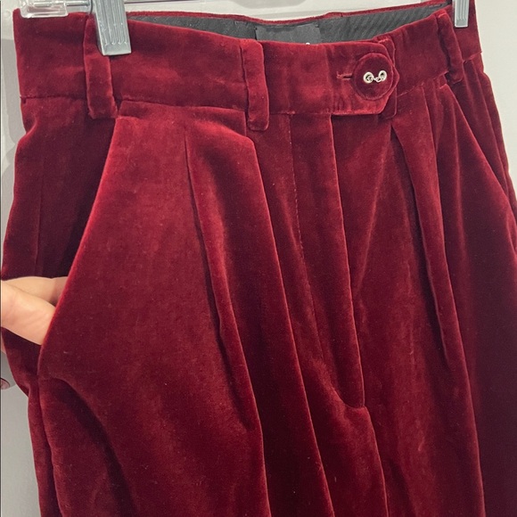 The Kooples Women's Velvet Carrot Pants Burgundy color size 34 France US size 2 - Picture 6 of 16